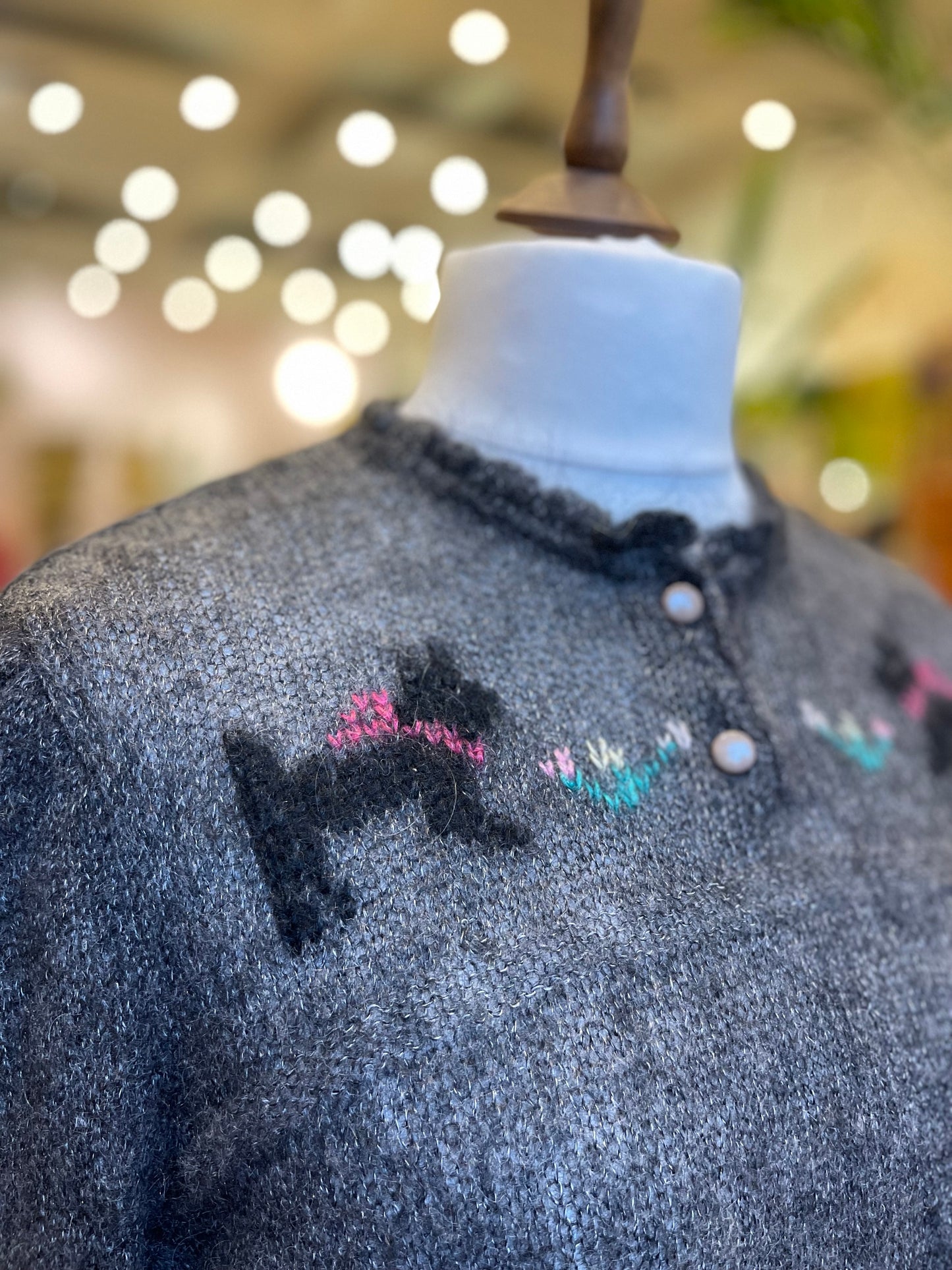 Mohair truitje met pofmouwen