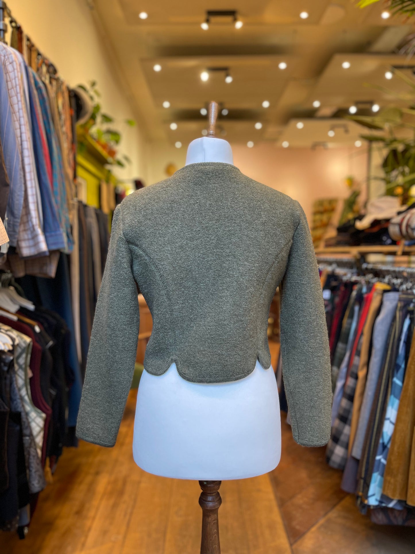 Groen cropped vest 100% Wol