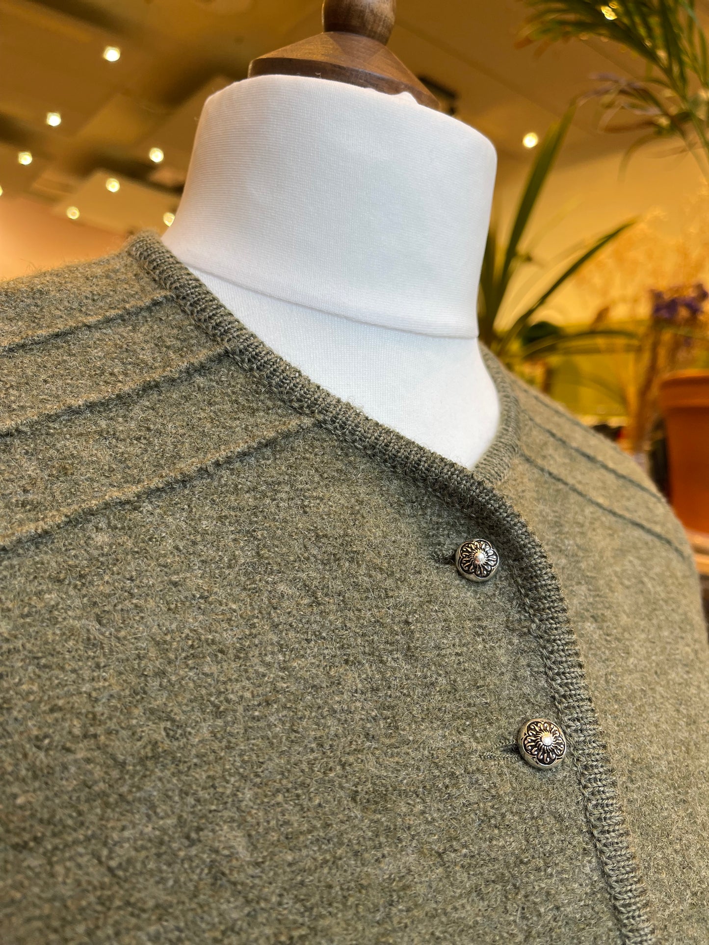 Groen cropped vest 100% Wol