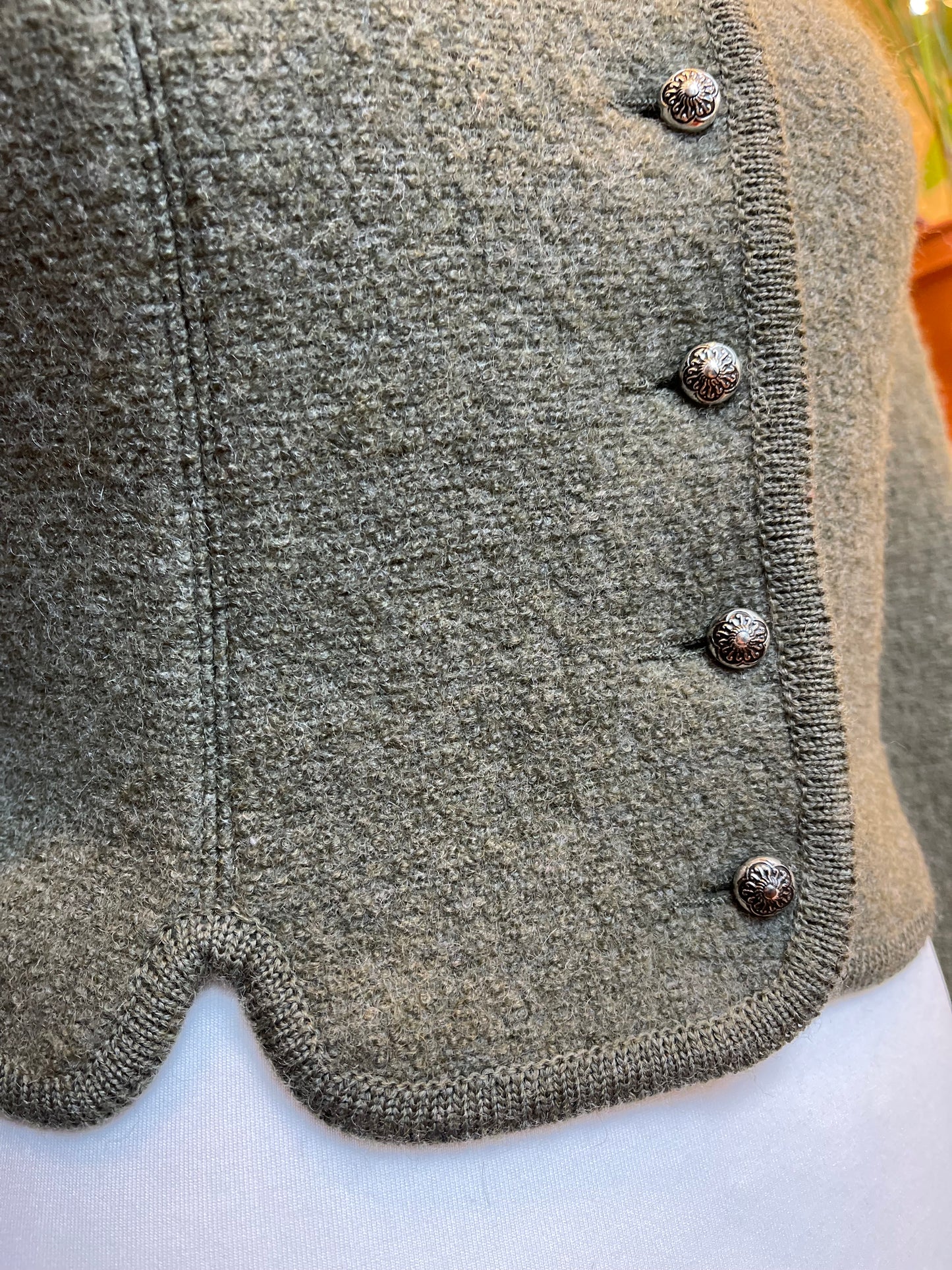 Groen cropped vest 100% Wol