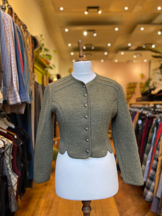 Groen cropped vest 100% Wol
